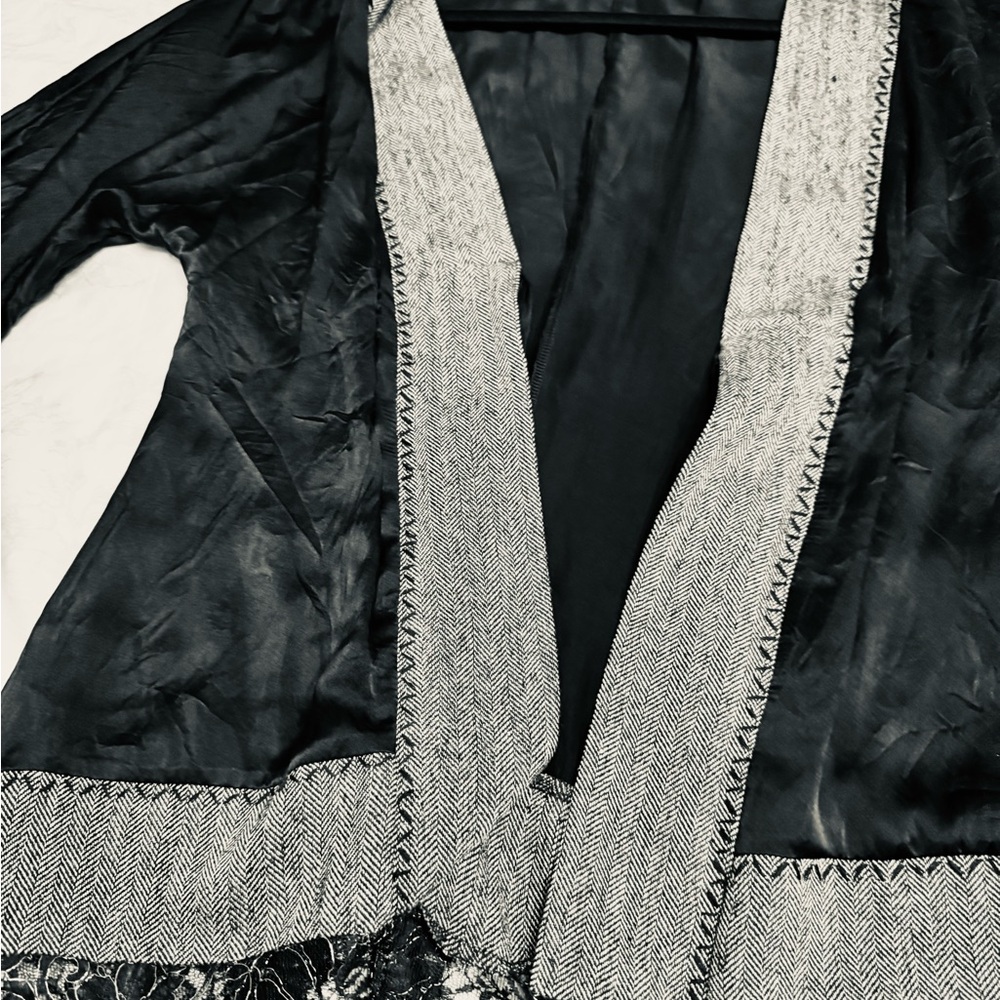 Hale Bob Black Cardigan with Lace Detail - Picture 8 of 8